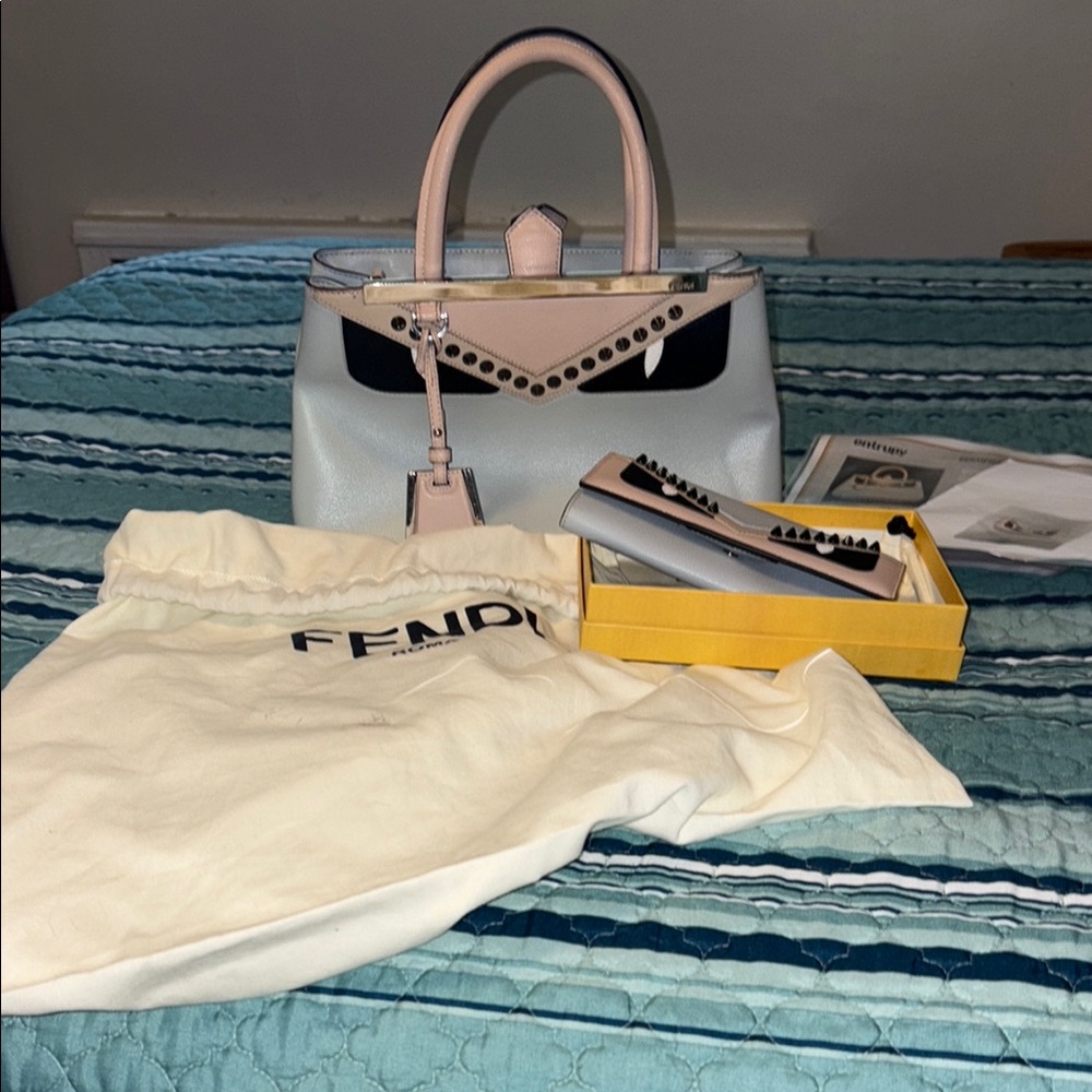 Fendi Pink and Black Monster Bag & Wallet